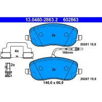 Ate Bremsbelagsatz, Scheibenbremse 13046028632 für PEUGEOT CITROËN FIAT
