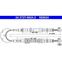 Ate Seilzug, Feststellbremse 24.3727-0624.2 für FORD