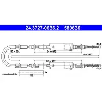 Ate Seilzug, Feststellbremse 24372706362 für FORD