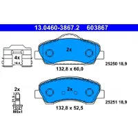 Ate Bremsbelagsatz, Scheibenbremse 13046038672 für PEUGEOT