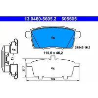 Ate Bremsbelagsatz, Scheibenbremse 13046056052 für MAZDA