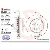 Brembo Bremsscheibe 09.D551.23, hinten, belüftet, hochkarbonisiert, 1 Stück
