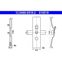Ate Zubehörsatz, Scheibenbremsbelag 13046005192 für VAG