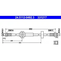 Ate Bremsschlauch 24511204923 für FIAT PEUGEOT