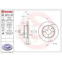 Brembo Bremsscheibe 09491434 240mm 24mm für FORD TVR