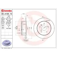 Brembo Bremsscheibe 08a10810 269mm 12mm für TOYOTA LEXUS
