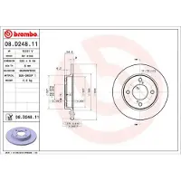 Brembo Bremsscheibe 08.D248.11, hinten, voll, 1 Stück