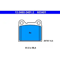 Ate Bremsbelagsatz 13.0460-3401.2, Hinten