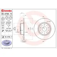 Brembo Bremsscheibe 08676811 276mm 10mm für ALFA ROMEO LANCIA