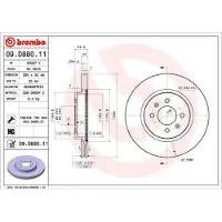 Brembo Bremsscheibe 09d88011 280mm 22mm für KIA