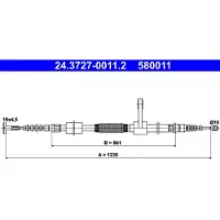 Ate Seilzug, Feststellbremse 24372700112 für FIAT
