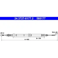 Ate Seilzug, Feststellbremse 24372701772 für VAG