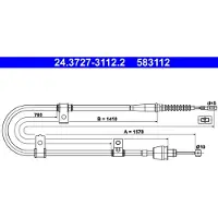 Ate Seilzug, Feststellbremse 24372731122 für HYUNDAI