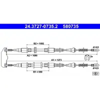 Ate Seilzug, Feststellbremse 24372707352 für VAUXHALL