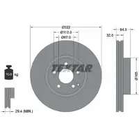 Textar Bremsscheibe 92163505 vorne, belüftet, hochkarbonisiert, 1 Stück