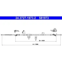 Ate Seilzug, Feststellbremse 24372719732 für TOYOTA