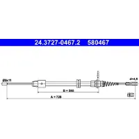 Ate Seilzug, Feststellbremse 24372704672 für MERCEDES-BENZ