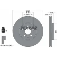Textar Bremsscheibe 92243303 vorne, belüftet, 1 Stück