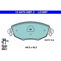 Ate Bremsbelagsatz, Scheibenbremse 13047039872 für FORD JAGUAR
