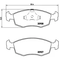 Brembo Bremsbelagsatz, Scheibenbremse p24019 für FORD