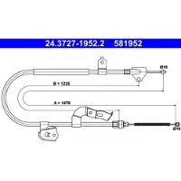 Ate Seilzug, Feststellbremse 24372719522 für PEUGEOT TOYOTA