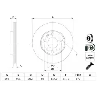 Bosch Bremsscheibe 0 986 479 F65 vorne, belüftet, hochkarbonisiert, 1 Stück