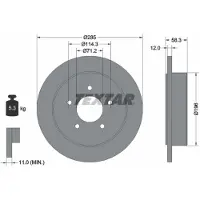 Textar Bremsscheibe 92169100 285mm 12mm für FORD