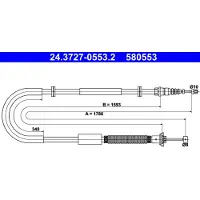 Ate Seilzug, Feststellbremse 24372705532 für FIAT