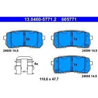 Ate Bremsbelagsatz, Scheibenbremse 13046057712 für HYUNDAI KIA