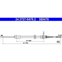 Ate Seilzug, Feststellbremse 24372704782 für MERCEDES-BENZ