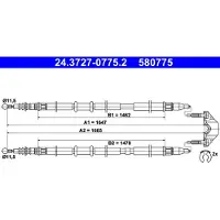 Ate Seilzug, Feststellbremse 24372707752 für VAUXHALL