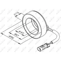 NRF Spule, Magnetkupplung-Kompressor 38470 für PEUGEOT ALFA ROMEO OPEL GENERAL MOTORS SAAB FIAT VAUXHALL