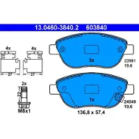 Ate Bremsbelagsatz, Scheibenbremse 13046038402 für VAUXHALL FIAT