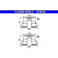 Ate Zubehörsatz, Scheibenbremsbelag 13.0460-0534.2