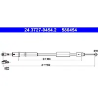 Ate Seilzug, Feststellbremse 24372704542 für MERCEDES-BENZ