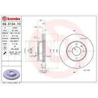 Brembo Bremsscheibe 09513410 260mm 24mm für FORD MERCURY