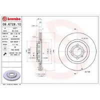 Brembo Bremsscheibe 09.6728.10, vorne, belüftet , 1 Stück