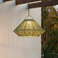 LINDBY LED-Solarhängelampe Austas, grün, Ø 50 cm, USB, IP54 Austas , dimmbar, grün, Kunststoff, Modern, Solarleuchten