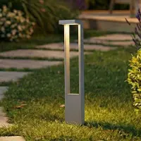 LINDBY LED-Wegeleuchte Lonete, steingrau, Höhe 65 cm, IP65