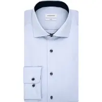 Seidensticker Businesshemd "Schwarze Rose", Herren, Gr. M (40), normale Ärmellängen, blau (hellblau), 100% Baumwolle, unifarben, slim fit, 2-Knopf-Manschette, Hemden Businesshemd, Slim 1/1 Kentkragen
