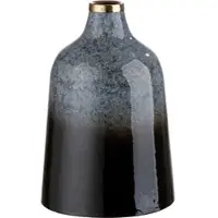 Gilde Dekovase "Laver, Höhe 25 cm", grau (grau, schwarz), H:25cm Ø:17cm, Metall, Vasen, Dekovase, dekorative Vase aus Metall, Dekoobjekt