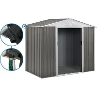 HABITAT ET JARDIN Gerätehaus aus Metall "Dallas"- 2,71 m² mit Dachrinne - Taupe