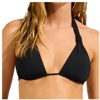 Seafolly - Collective Multi Fit Longline Tri - Bikini-Top Gr 32 schwarz