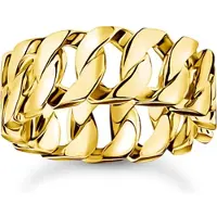 Thomas Sabo Fingerring "Breiter Kettenglieder-Ring" Gr. 56, gold (gelbgoldfarben), Fingerringe, Damen, 56, Silber 925 (recycelt), 8mm, Fingerring