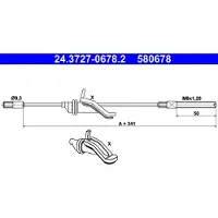 Ate Seilzug, Feststellbremse 24372706782 für FORD