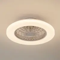 LINDBY LED-Deckenventilator Vedin, weiß, DC, Ø 49 cm, CCT
