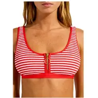 Seafolly - Clubhouse Zip Front Tank Top - Bikini-Top Gr 40 rosa/rot