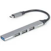 Gembird UHB-CM-U3P1U2P3-03, USB 3.2 Gen 1 (3.1 Gen 1) Type-C, USB 2.0, USB 3.2 Gen 1 (3.1 Gen 1) Type-A, 5000 Mbit/s, Silber, 0,13 m, Windows 10, Windows 11