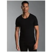 Trigema Funktionsshirt "T-Shirt aus Merinowolle", Herren, Gr. S, schwarz, Stoff, 80% Wolle (Merinowolle), 20% Polyamid, normal, Rundhals, Shirts Funktionsshirt, Topseller