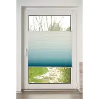 K-Home Plissee "Farbverlauf Sunrise" Gr. 29, blau (petrol, weiß), B:50cm H:210cm, Obermaterial: 100% Polyester, Plissees, Plissee